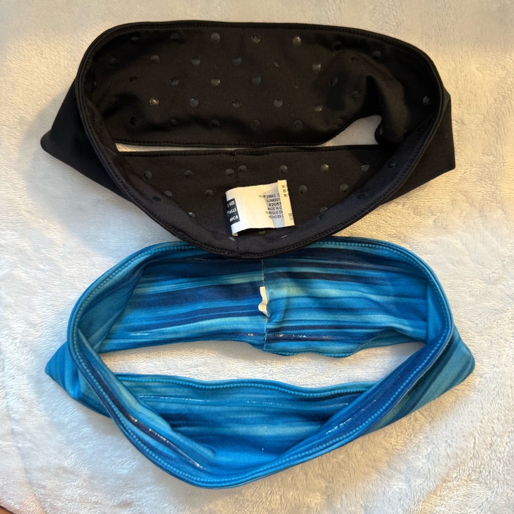Nike - Bundle of 2 Headbands - Training, Gym, Workout - Black and Blue - Picture 4 of 5